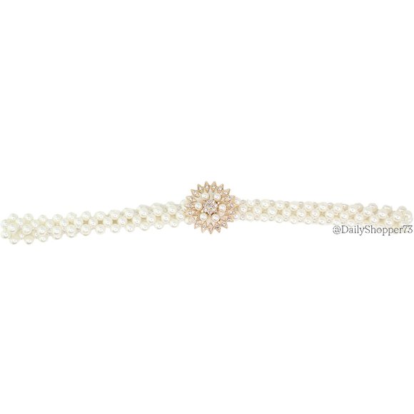 Accessories | Womens Faux White Pearl Glass Rhinestone  display picture 1
